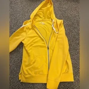Tops | Yellow Zipup Hoodie Size M | Poshmark